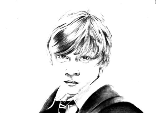 Harry Potter Realistic Ron Weasley Coloring Page 1 Harry Potter Realistic Ron Weasley Coloring Page