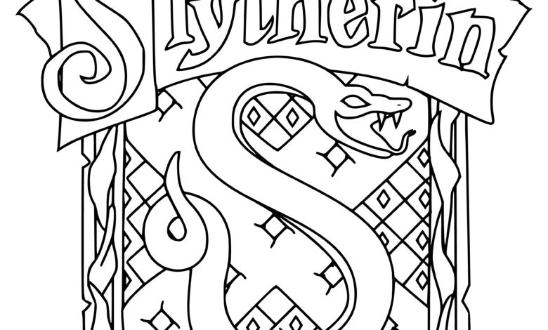 Harry Potter Slytherin Coloring Page