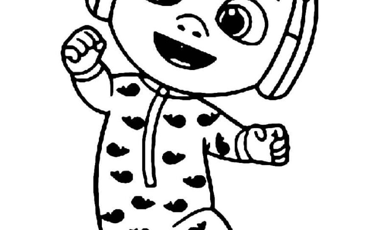 Headphones Cocomelon Coloring Page