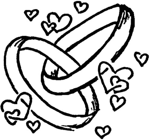 Hearts Wedding Coloring Page 1 Hearts Wedding Coloring Page