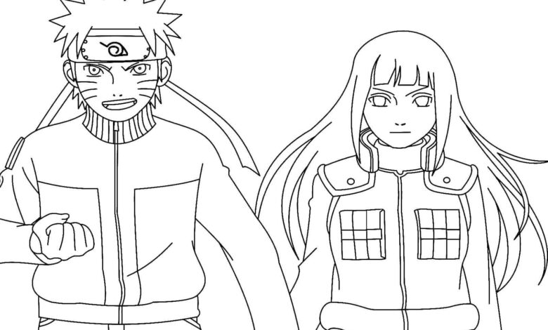 Hinata Naruto Uzumaki Coloring Page