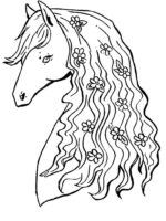 Horse Flower Coloring Page