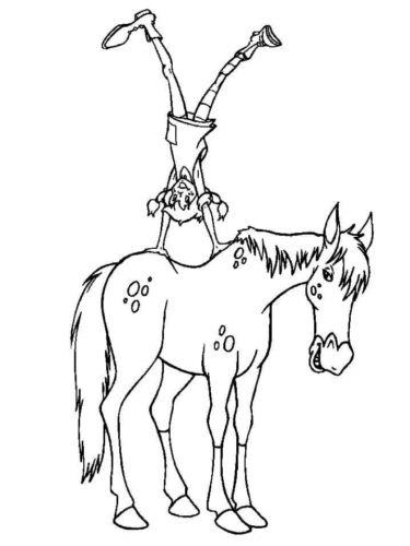 Horse Pippi Longstocking Coloring Page