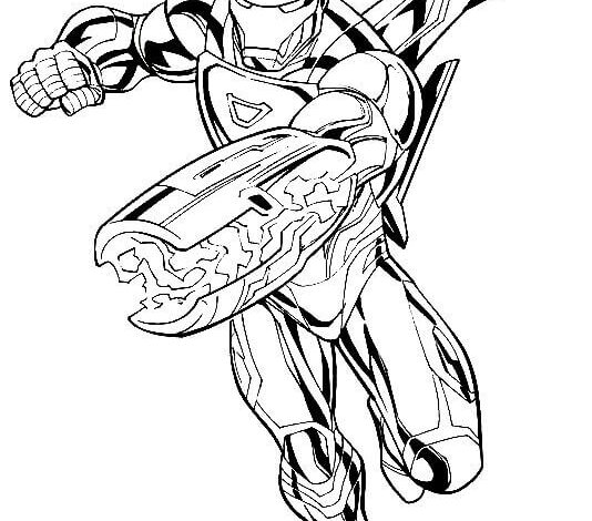 Iron Man Attack Coloring Page
