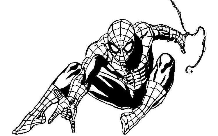 Jumping Spiderman Coloring Page