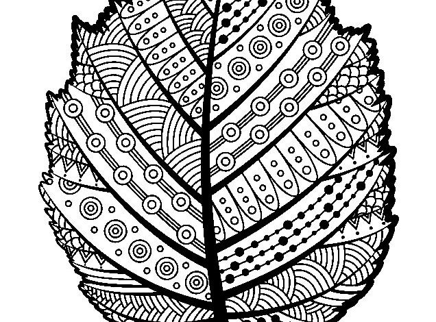 Leaf Patterns Art Coloring Page