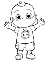 Mask Cocomelon Coloring Page