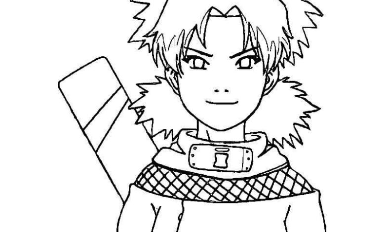 Naruto Anime Temari Coloring Page