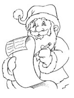 Pen Santa Coloring Page