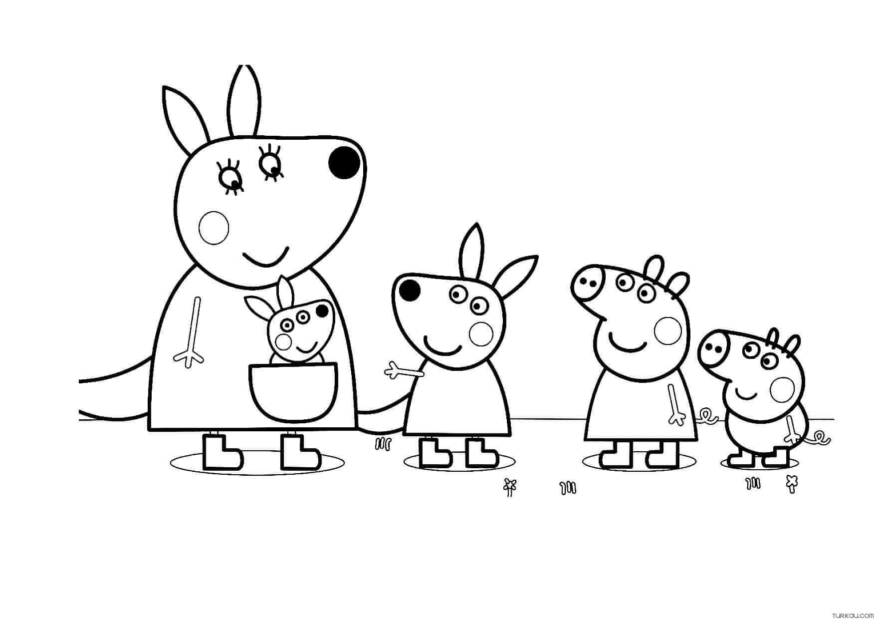 Peppa Pig Family Coloring Page » Turkau