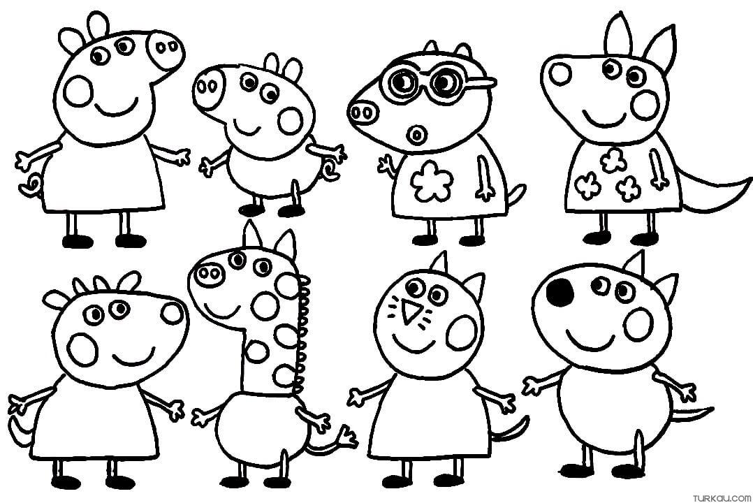 Peppa Pig Friends Coloring Pages