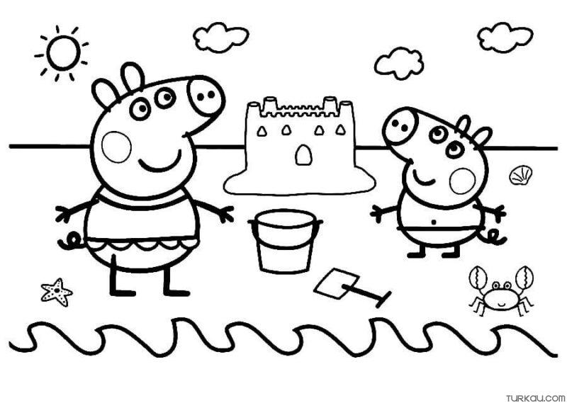 Peppa Pig Game Coloring Page » Turkau
