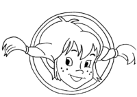 Pippi Longstocking Hair Head Coloring Page
