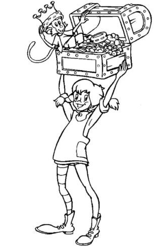 Pippi Longstocking Treasure Coloring Page