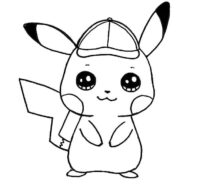 Pokemon Dedective Pikachu Coloring Page