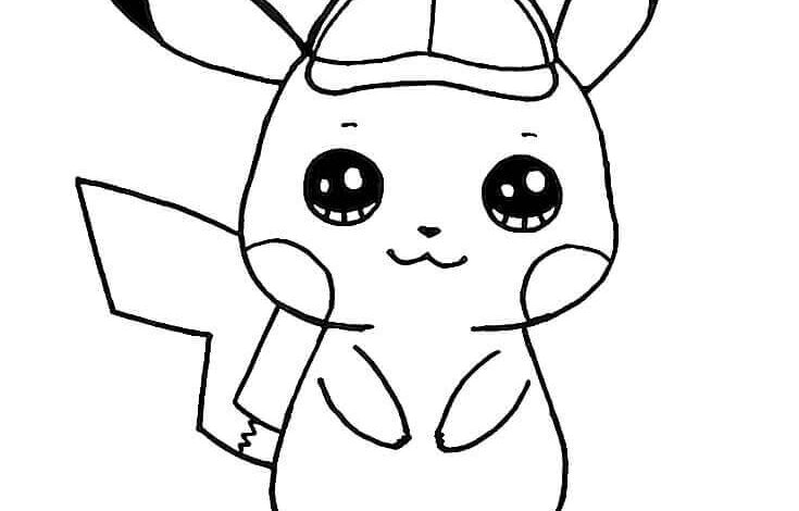 Pokemon Dedective Pikachu Coloring Page