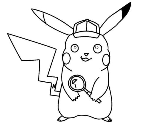 Pokemon Researcher Pikachu Coloring Page