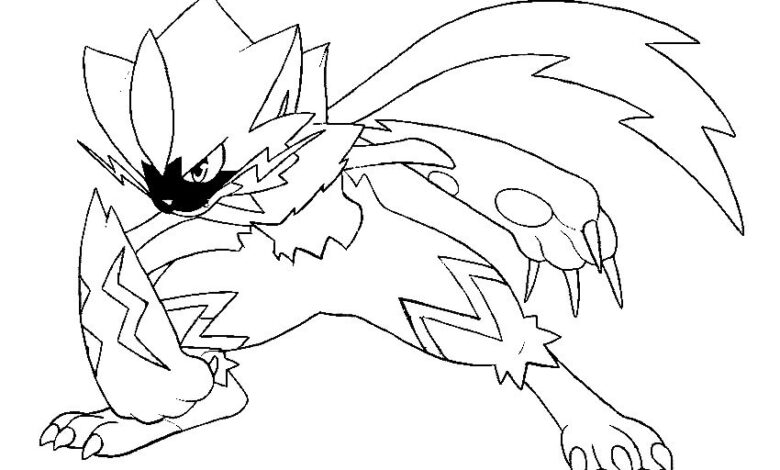 Pokemon Zeraora Coloring Page
