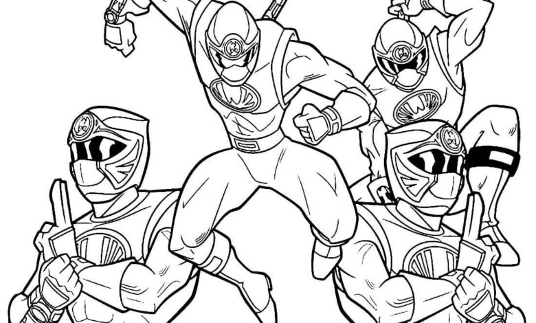Power Rangers Attack Coloring Page