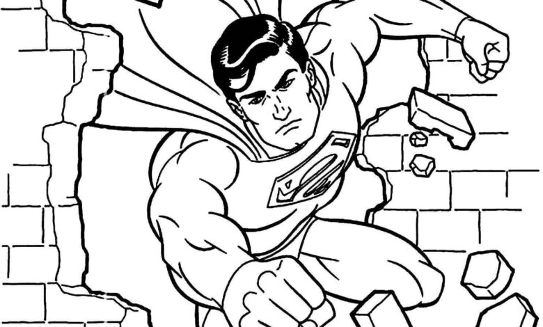 Power Superman Coloring Page