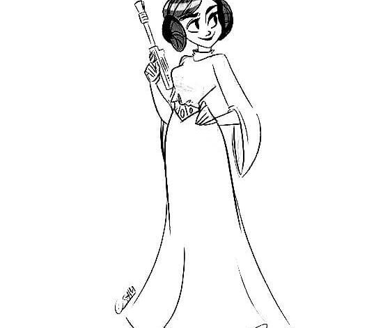 Princess Leia Star Wars Coloring Page