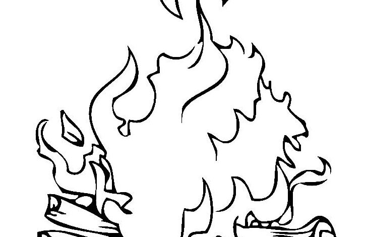 Realistic Fire Coloring Page