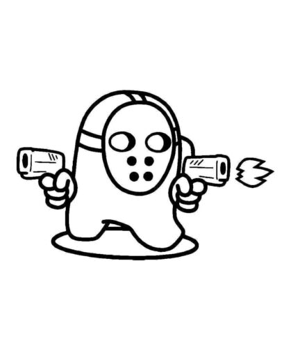 Shooting Among Us Coloring Page