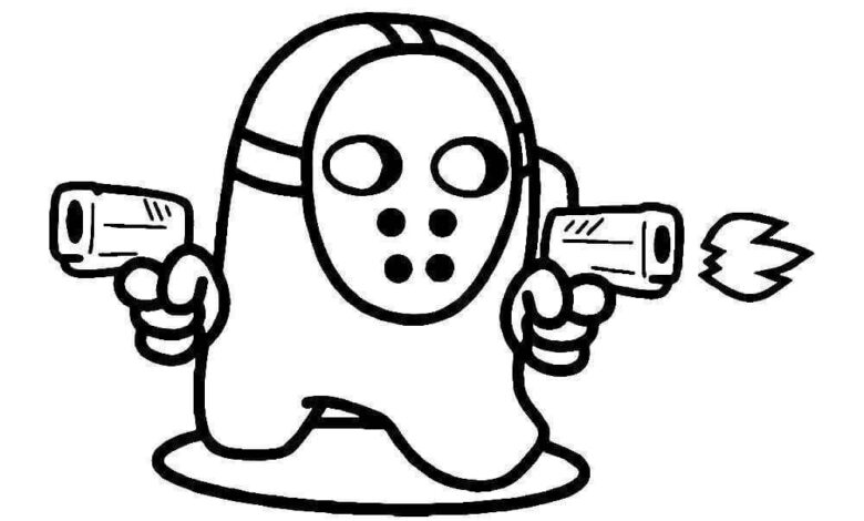Shooting Among Us Coloring Page
