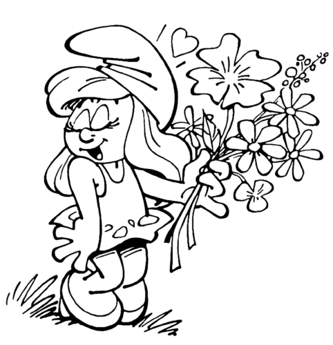 Smurfette Summer Coloring Page