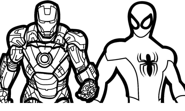 Spiderman Iron Man Coloring Page » Turkau