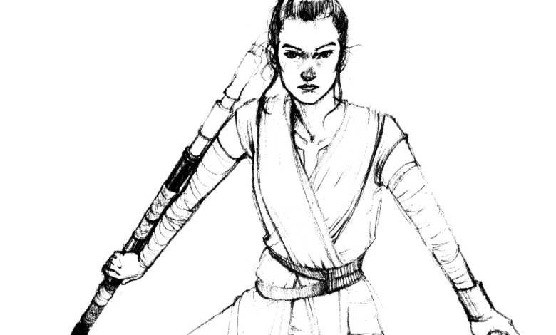 Star Wars Rey Coloring Page
