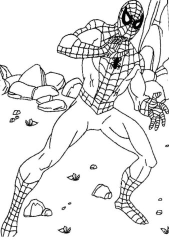 Stone Spiderman Coloring Page