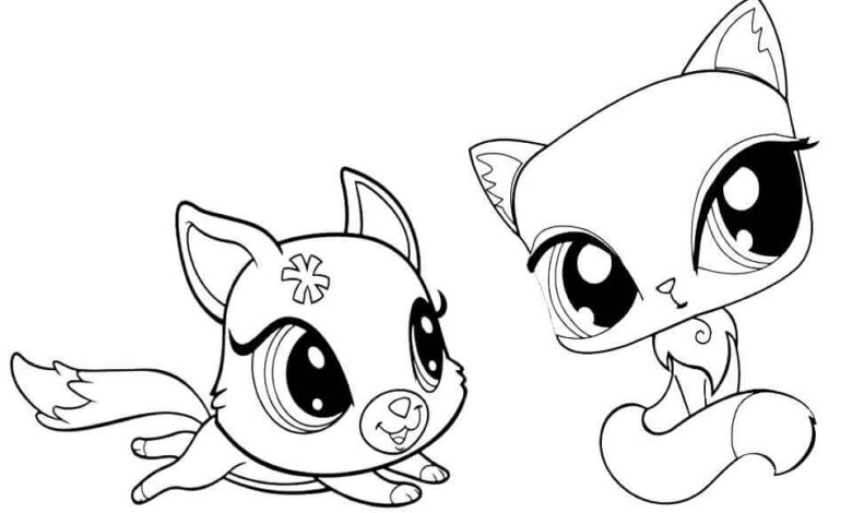 Sweet Kitties Coloring Page