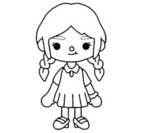 Toca Boca Braided Hair Coloring Page