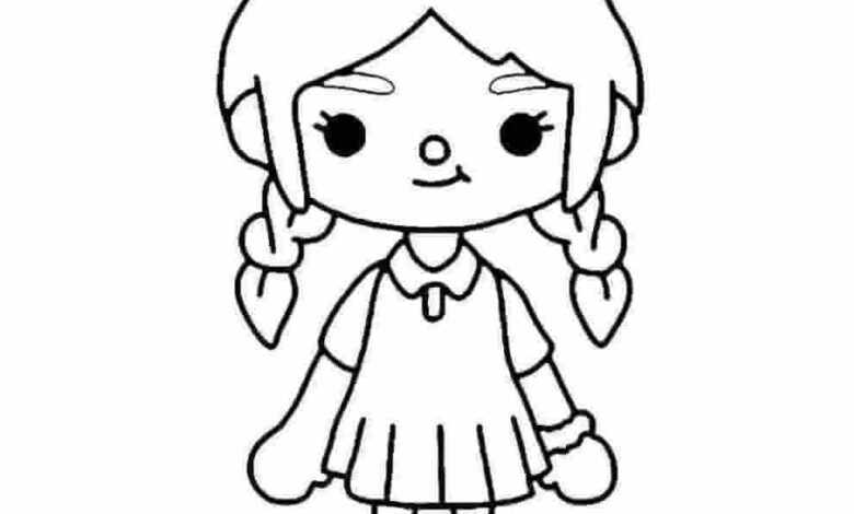Toca Boca Braided Hair Coloring Page