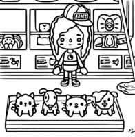 Toca Boca Cats Dogs Coloring Page
