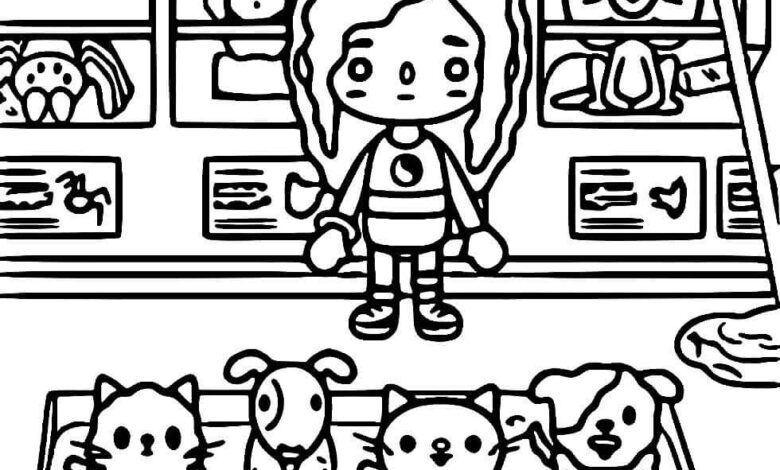 Toca Boca Cats Dogs Coloring Page