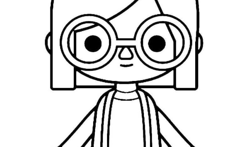 Toca Boca Glasses Coloring Page