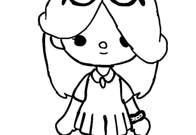 Toca Boca Head Glasses Coloring Page