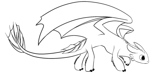Toothless Krokmou Coloring Page