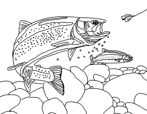 Undersea Fishing Coloring Page