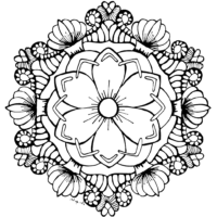 Aesthetic Adults Flowers Coloring Page