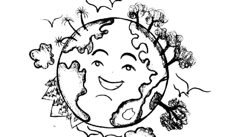 Birds Earth Day Coloring Page