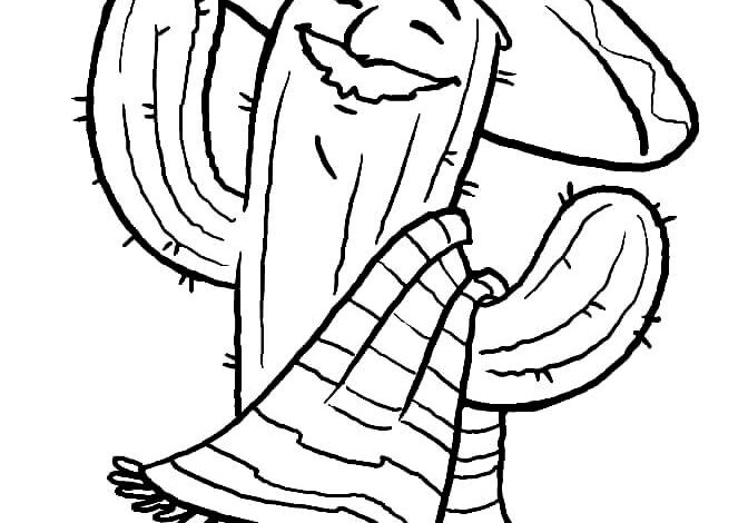 Cinco de Mayo Cactus Coloring Page
