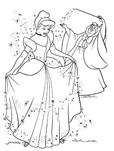 Cinderella Magic Coloring Page