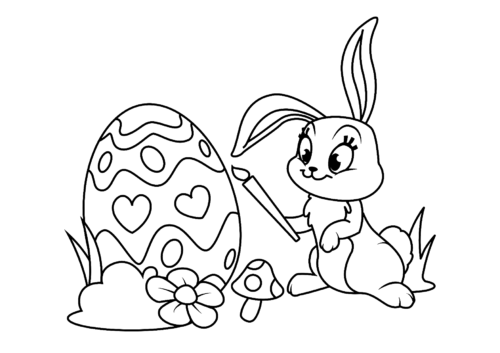 Easter Bunny Rabbit Coloring Page