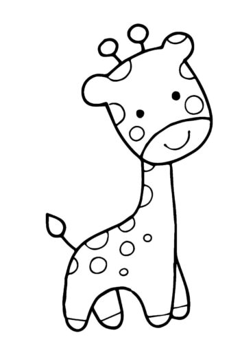 Giraffe Toddler Coloring Page