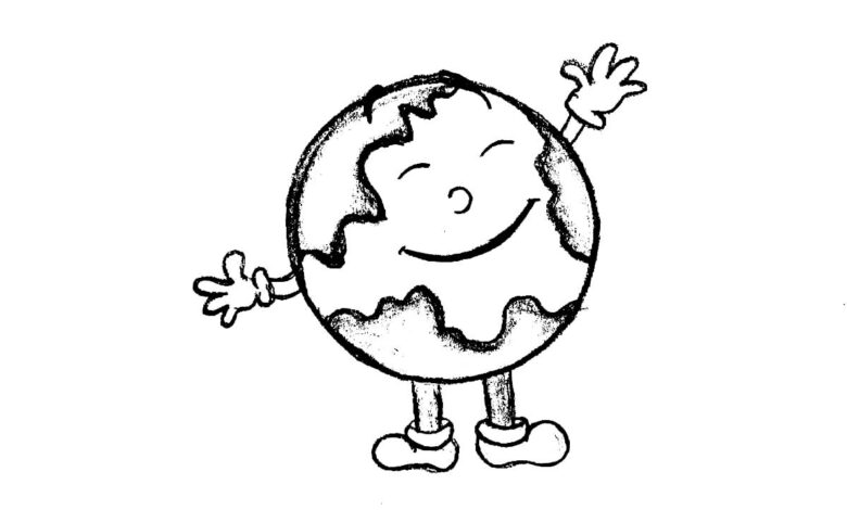 Happy Earth Day Coloring Page