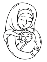 Mothers Day Muslim Coloring Page