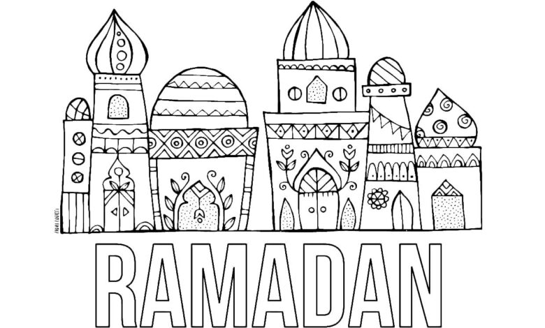 Ramadan Eid Mubarak Coloring Page